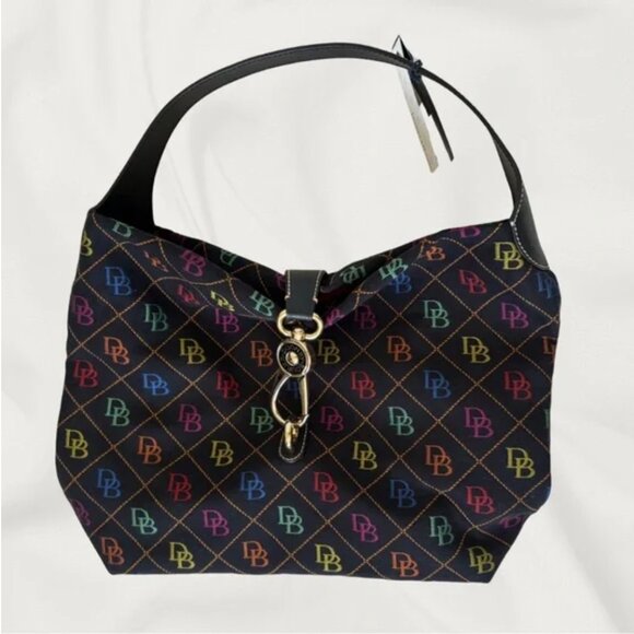 Dooney and bourke multi color logo hobo - Picture 1 of 6